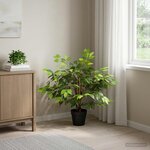 vidaXL Plante Ficus artificielle Vert 73 x 16 x 60 cm Tissu et bois