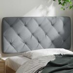 vidaXL Coussin de tête de lit gris clair 100 cm tissu