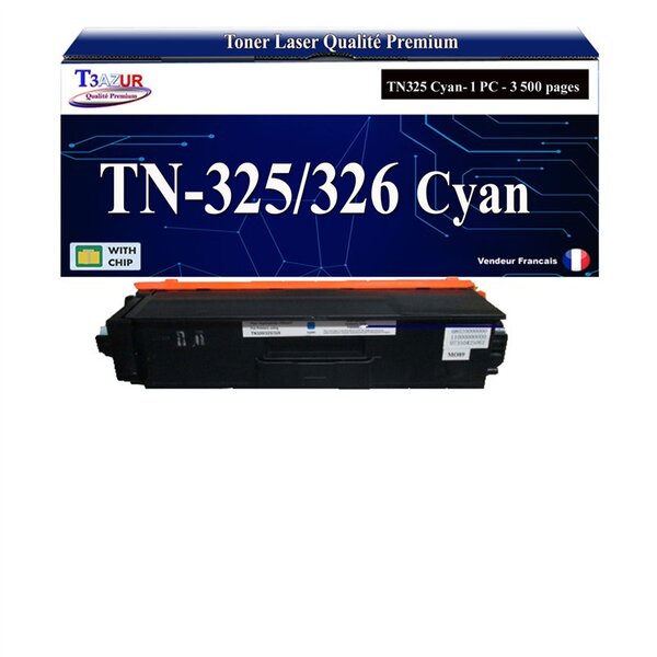 T3AZUR - Toner compatible avec Brother TN326 pour Brother HL-L8250CDN  HL-L8300  HL-L8350CDW  HL-L8350CDWT  Cyan
