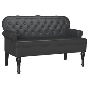 vidaXL Banc Chesterfield Noir 119 5 x 64 5 x 75 cm Cuir synthétique