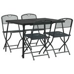 vidaXL Ensemble de meubles d'extérieur 5 Pièces Anthracite Fer et Acier