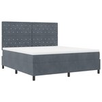 Lit Box Spring vidaXL avec Matelas Gris Foncé Super King Velours