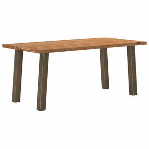 vidaXL Table à manger marron clair bois de chêne massif rectangulaire