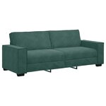 vidaXL Ensemble de canapés 3 Pièces avec coussins Vert foncé Velours