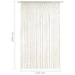 vidaXL Rideau en macramé 140x240 cm Coton