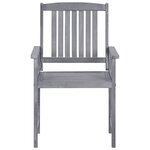 vidaXL Chaises de jardin lot de 4 Bois massif d'acacia Gris