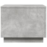 vidaXL Table basse avec lumières LED gris béton 50x50x40 cm