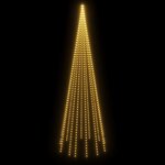 vidaXL Sapin de Noël sur mât de drapeau 732 LED Blanc chaud 500 cm