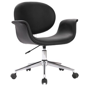 vidaXL Chaise pivotante de bureau Noir Similicuir
