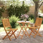 vidaXL Ensemble de bistro pliable 3 Pièces bois d'acacia solide