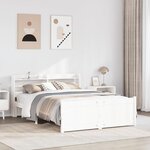 vidaXL Cadre de lit avec tête de lit sans matelas blanc 140x200 cm