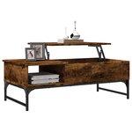 vidaXL Table basse chêne fumé 100x50x35 cm bois d'ingénierie et métal
