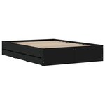 vidaXL Cadre de lit avec tiroirs sans matelas noir 120x200 cm