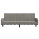 vidaXL Canapé-lit à 2 places gris clair velours