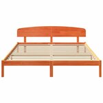vidaXL Cadre de lit avec tête de lit Marron Ciré 200x200 cm Bois Massif Pin