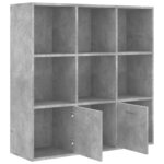 vidaXL Bibliothèque Gris béton 98x30x98 cm Bois d’ingénierie