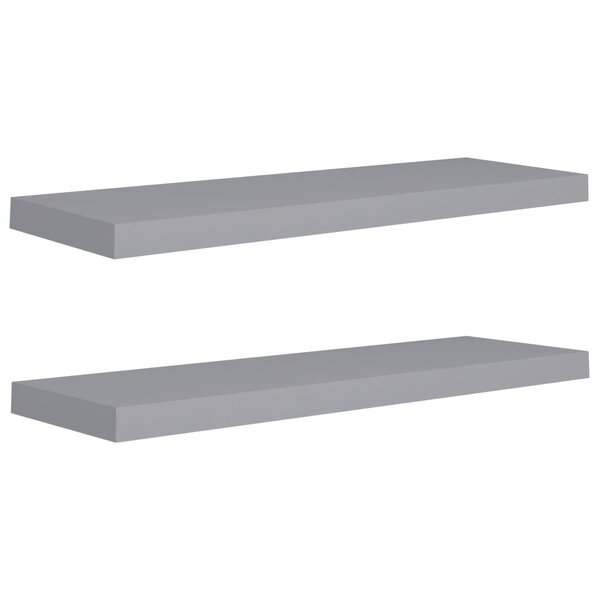 vidaXL Étagères murales flottantes 2 Pièces gris 80x23 5x3 8 cm MDF