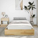 vidaXL Cadre de lit sans matelas 100x200 cm bois massif de chêne