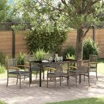 vidaXL Ensemble de salle à manger pour jardin 7 Pièces Gris polyrotin
