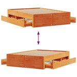 vidaXL Cadre de lit sans matelas avec tiroirs 140x190 cm bois de pin