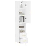 vidaXL Buffet haut Blanc 34 5x34x180 cm Bois d'ingénierie
