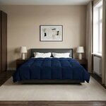vidaXL Duvet complet toute l'année 220 x 240 cm 4 saisons Bleu foncé