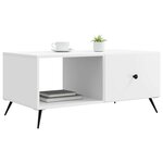 vidaXL Table basse Blanc 90 x 50 x 40 cm Bois d'ingénierie