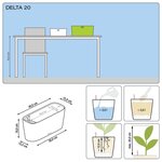 Lechuza jardinière de table delta 20 all-in-one blanc brillant 15560