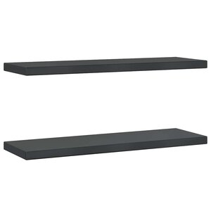 vidaXL Étagères murales 2 Pièces 75x23 5x3 cm noir acier inoxydable