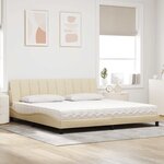vidaXL Lit avec matelas Hanko crème 200x200 cm tissu