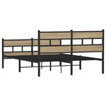 vidaXL Cadre de lit en métal sans matelas chêne sonoma 150x200 cm