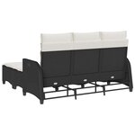 vidaXL Salon de jardin 3 Pièces avec coussins forme L noir résine tressée