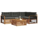 vidaXL Ensemble de canapés d'extérieur 5 Pièces Naturel et Anthracite