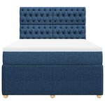 vidaXL Sommier à lattes de lit avec matelas Bleu 140x190 cm Tissu