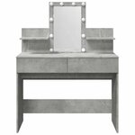 vidaXL Coiffeuse avec LED gris béton 100x40x130 cm
