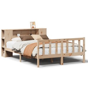 vidaXL Lit bibliothèque sans matelas 120x190 cm bois de pin massif