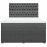 vidaXL Sommier à lattes de lit avec matelas Gris foncé 160x200cm Tissu