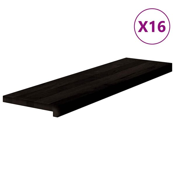 vidaXL Marches d'escalier 16 Pièces marron foncé 90x30x2 cm chêne massif