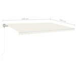 vidaXL Auvent automatique avec capteur de vent et LED 500x350 cm Crème