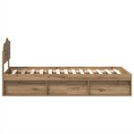 vidaXL Cadre de lit Chêne artisan 90 x 200 cm Pin massif