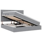 vidaXL Lit de rangement LED avec matelas Gris clair 160 x 200 cm Tissu