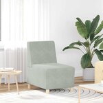 vidaXL Canapé modulaire sans accoudoirs Gris clair 55 cm Velours