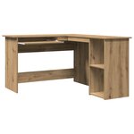 vidaXL Bureau d'angle chêne artisanal 120x140x75 cm bois d'ingénierie