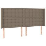 vidaXL Sommier à lattes de lit matelas et LED Taupe 180x200 cm Tissu