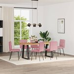 vidaXL Chaises à manger lot de 6 rose velours