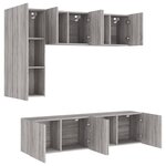 vidaXL Unités murales TV 5 Pièces sonoma gris bois d'ingénierie