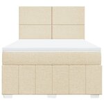 vidaXL Sommier à lattes de lit avec matelas Crème 140x200 cm Tissu