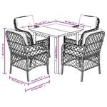 vidaXL Ensemble à manger de jardin coussins 5 Pièces mélange beige rotin