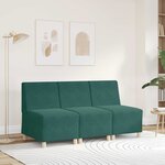 vidaXL Canapé modulaire sans accoudoirs Vert foncé 55 cm Velours