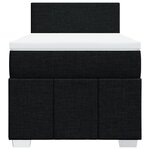 vidaXL Sommier à lattes de lit avec matelas Noir 90x190 cm Tissu